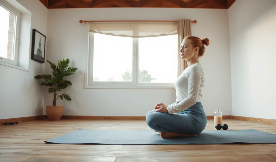 Person meditating in a peaceful setting