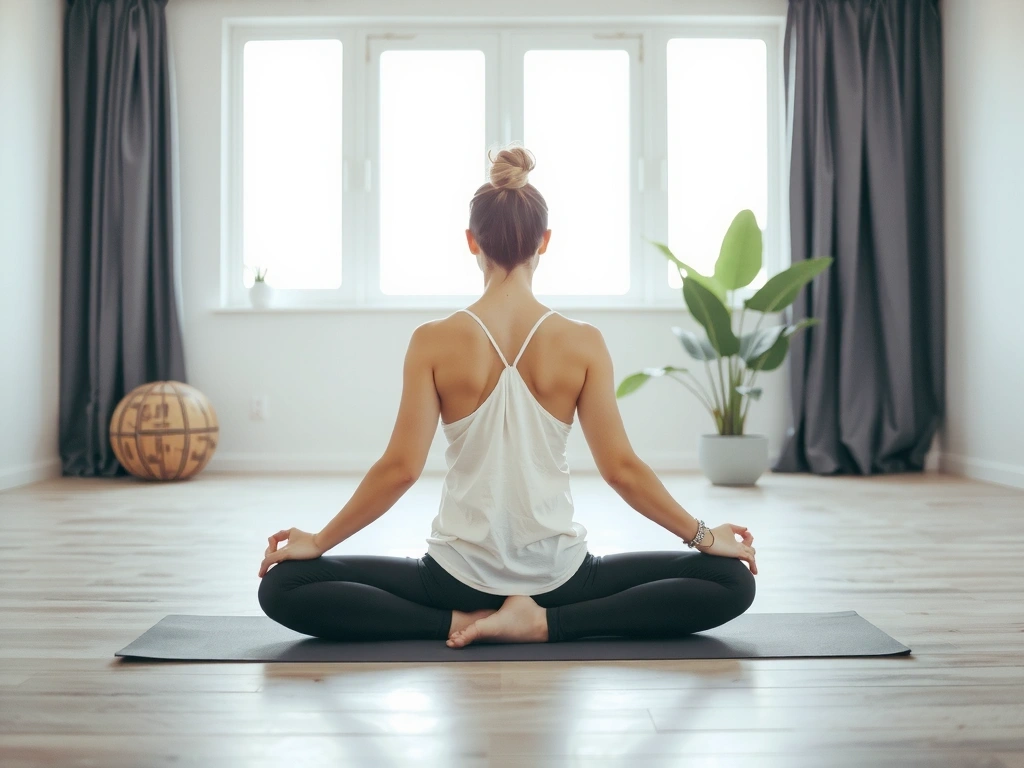 Person meditating in a serene yoga studio